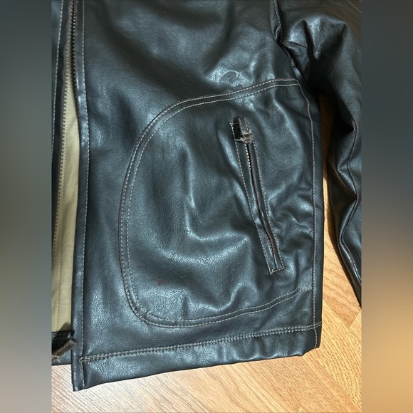 Columbia Men's Biker / Bomber Faux Leather Look Lined Jacket / Coat Size L - Picture 2 of 7
